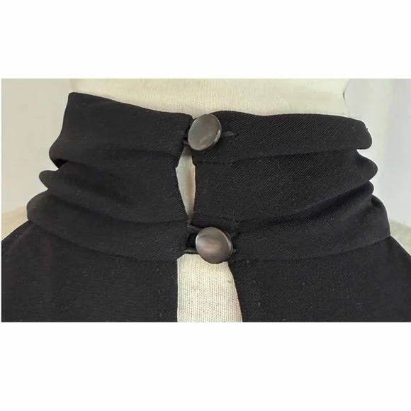 Max Mara Vintage Black Grecian HaNeck Keyhole Crepe Cocktail Dress Women Size 6 - Picture 6 of 8